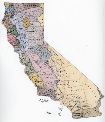 Map from Alfred L. Kroeber's (1925) Handbook of the Indians of California